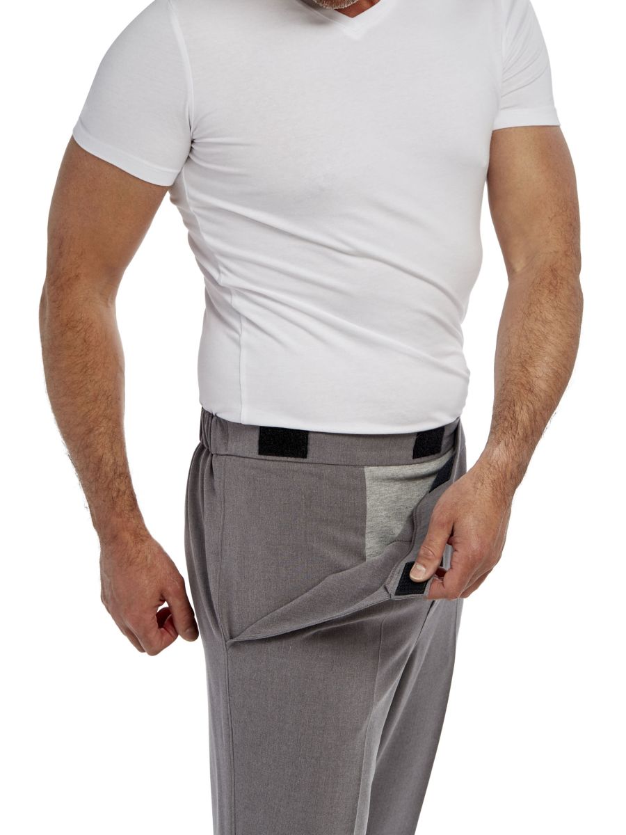 Wheelchair pants with front flap