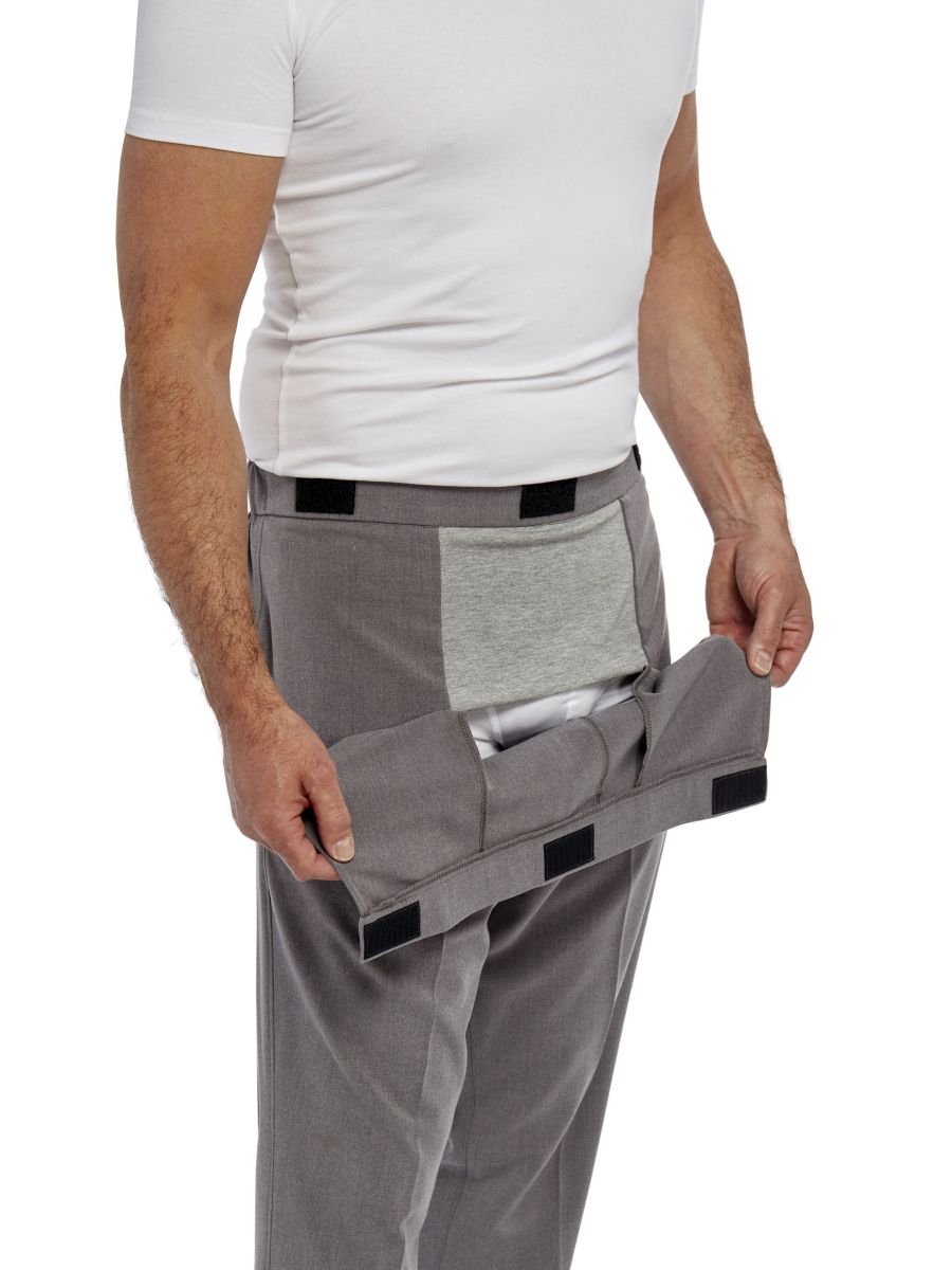 Wheelchair pants with front flap