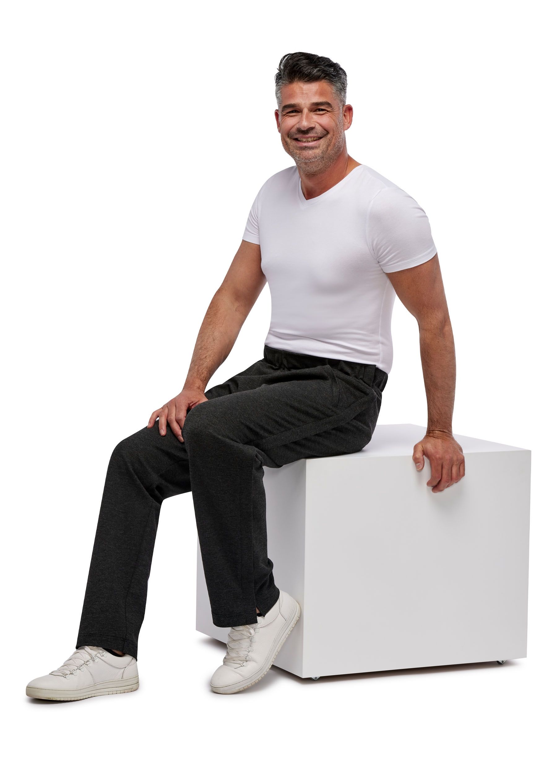 7177 Stretch broek met rits