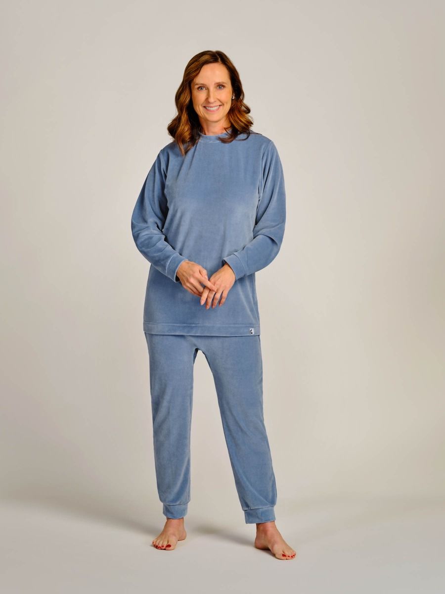 1085 Dames velours hansop met rugrits