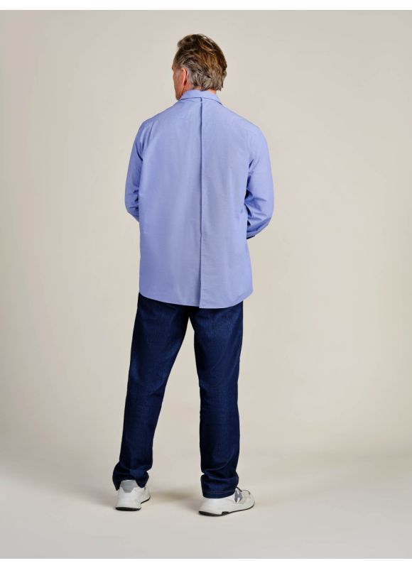 Slim heren overhemd met lange mouwen, knopen aan de voorzijde